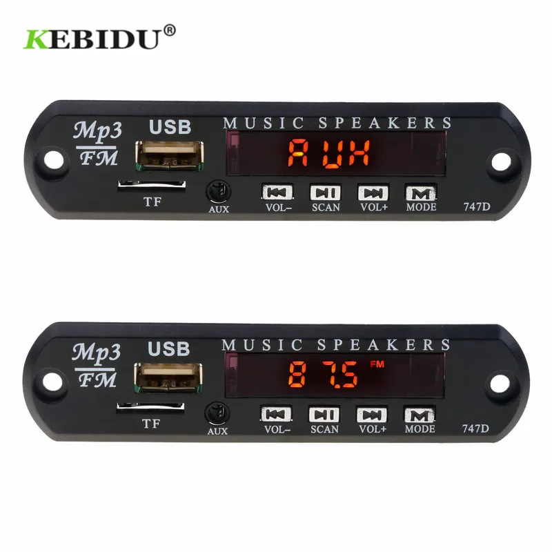 MP3 модуль Kebidu 5 в 12 В постоянного тока декодер плата TF FM радио аудио mp3 плеер AUX 3 мм