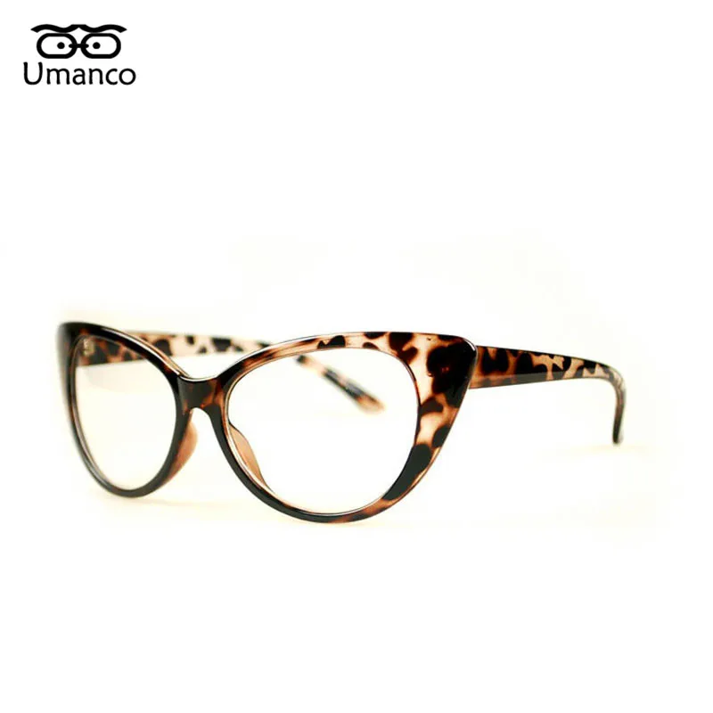 Umanco Cat Eye Крупногабаритные обычные очки для Для женщин Пластик Frame прозрачный Поликарбонат линзы очков уличной фотографии подарок
