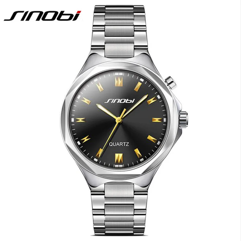 

2017 SINOBI Mens Watches Top Famous Brand Luxury Stainless Steel Quartz Watch Luxury Brand Watches For Men Relogio Masculino
