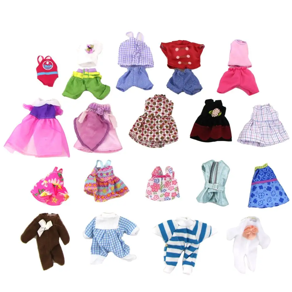 Случайный 10 шт./лот = 5x милые наряды смешанный стиль платье мини юбка+ 5x Красочные Обувь Одежда для Келли Кукла аксессуары игрушки