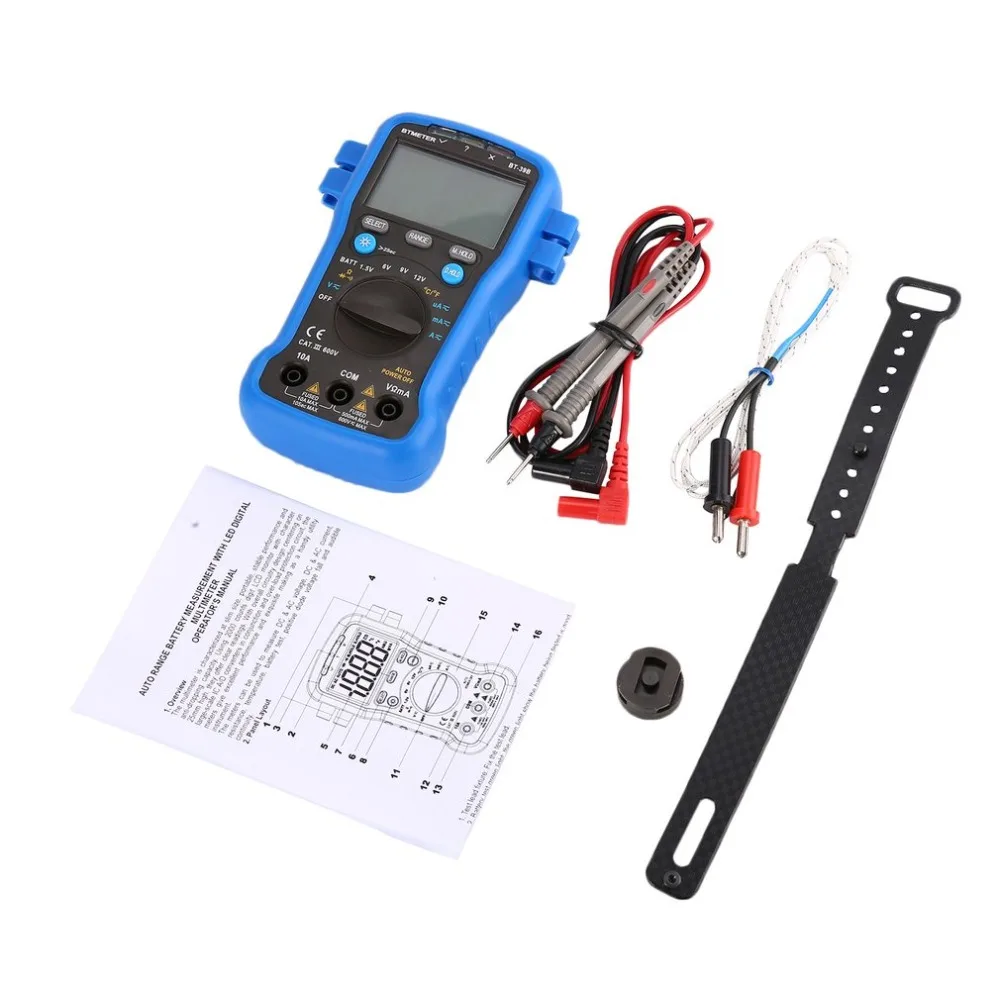 BTMETER BT-39B Digital Multimeter DC/AC Voltage Volt Ohm Amp Meter Handheld Voltmeter Current Tester 2000 Counts Battery Test |