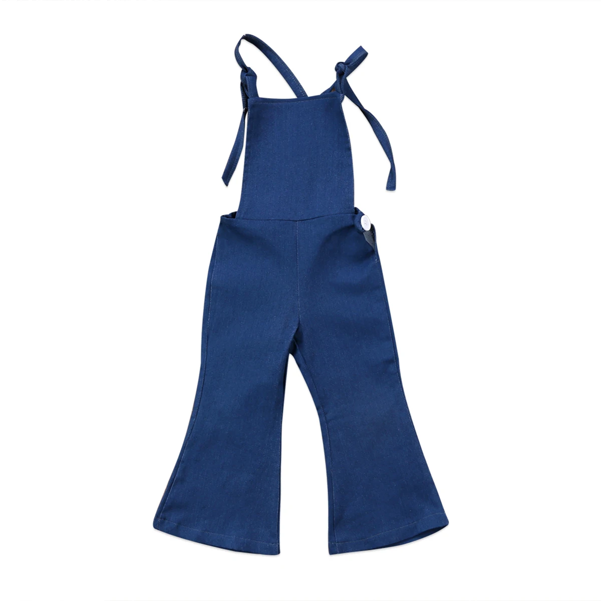 2017 Toddler Kids Girls Denim Strap Bib Pants Little Girls Flare Sleeve Boot Cut Jeans Overalls