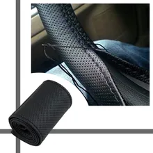Newest Multi-Colors Soft PU Leather Car Auto Steering Wheel Cover With Needles and Thread Skid-Proof DIY Texture Car-styling Hot