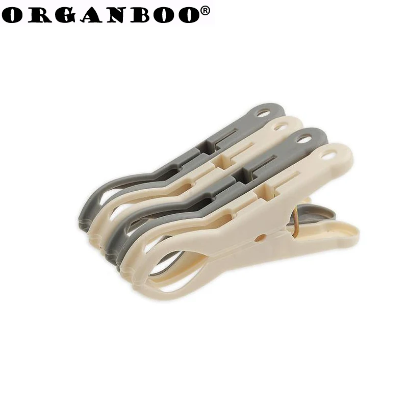 

ORGSANBOO 4PCS/Set Plastic windproof clothes pegs big size clothespin household drying beach towel bed sheet clips holder