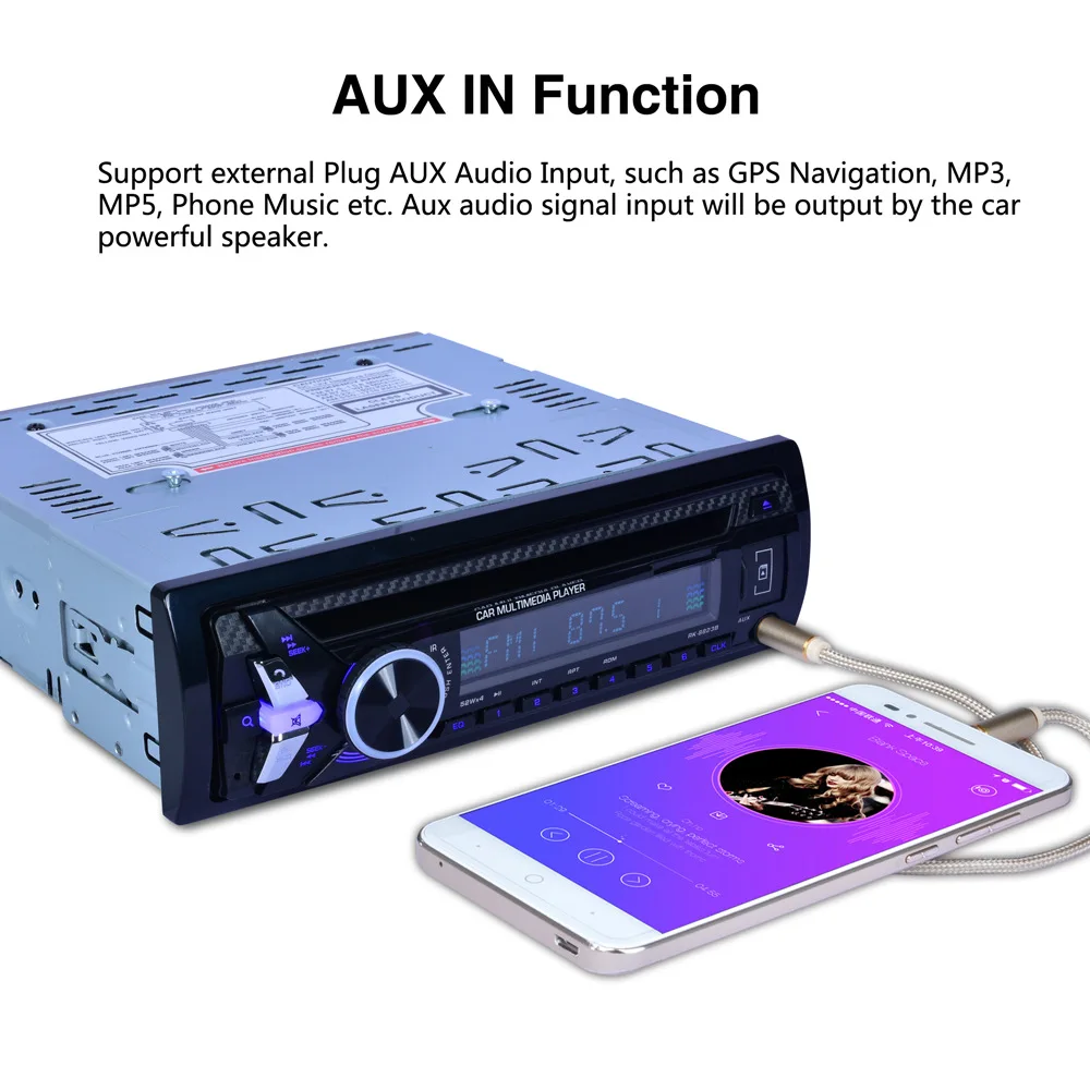 New 1 Din Bluetooth Car DVD CD DISC Playback 12V FM Aux Input Car Stereo Radio Audio Player Receiver MP3 Player with SD/USB Port