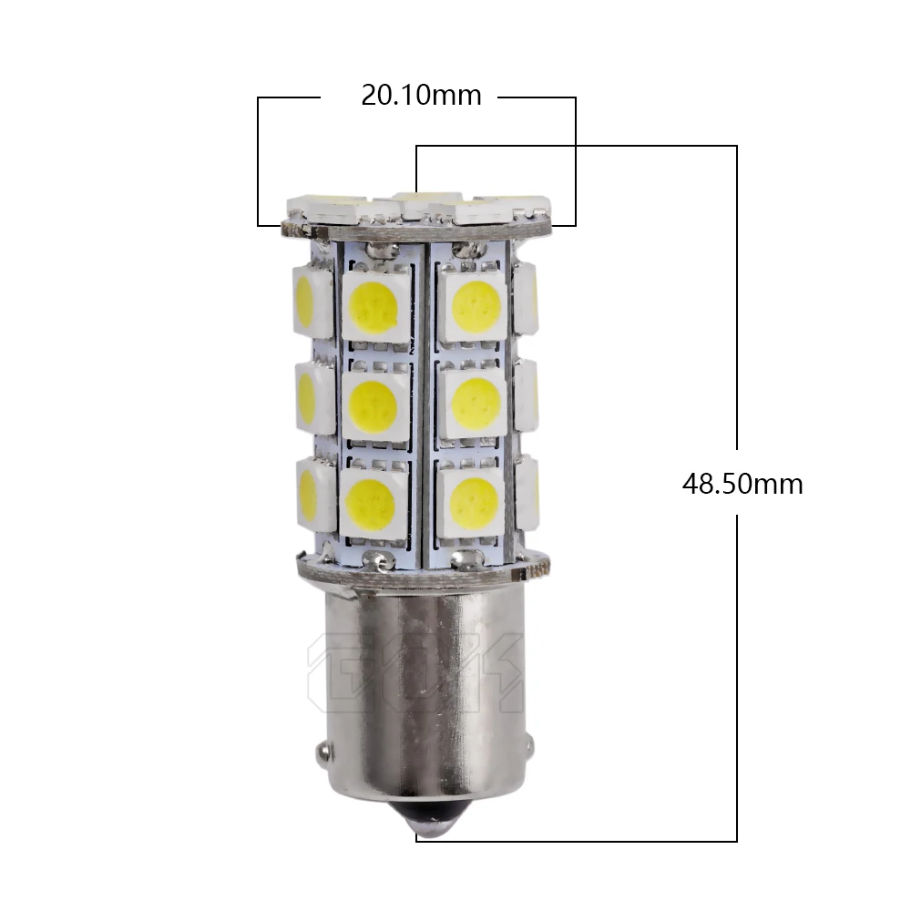 50 шт. Внешнее освещение 1156 светодиодные лампы Ba15s 27Smd 5050, светодиодные фары для автомобиля Стоп сигнал светодиодные задние светодиодные сигнальные лампы авто-Стайлинг