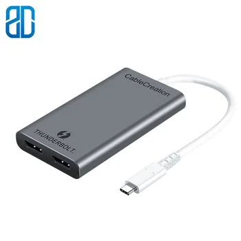 

[Certified] Thunderbolt 3 to Dual DP Thunderbolt 3 Adapter, Support Two 4K 60Hz Monitors or One 5K Display