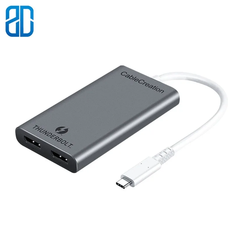 [Сертификат] Адаптер Thunderbolt 3 двойной DP поддержка двух мониторов 4K 60 Гц или одного