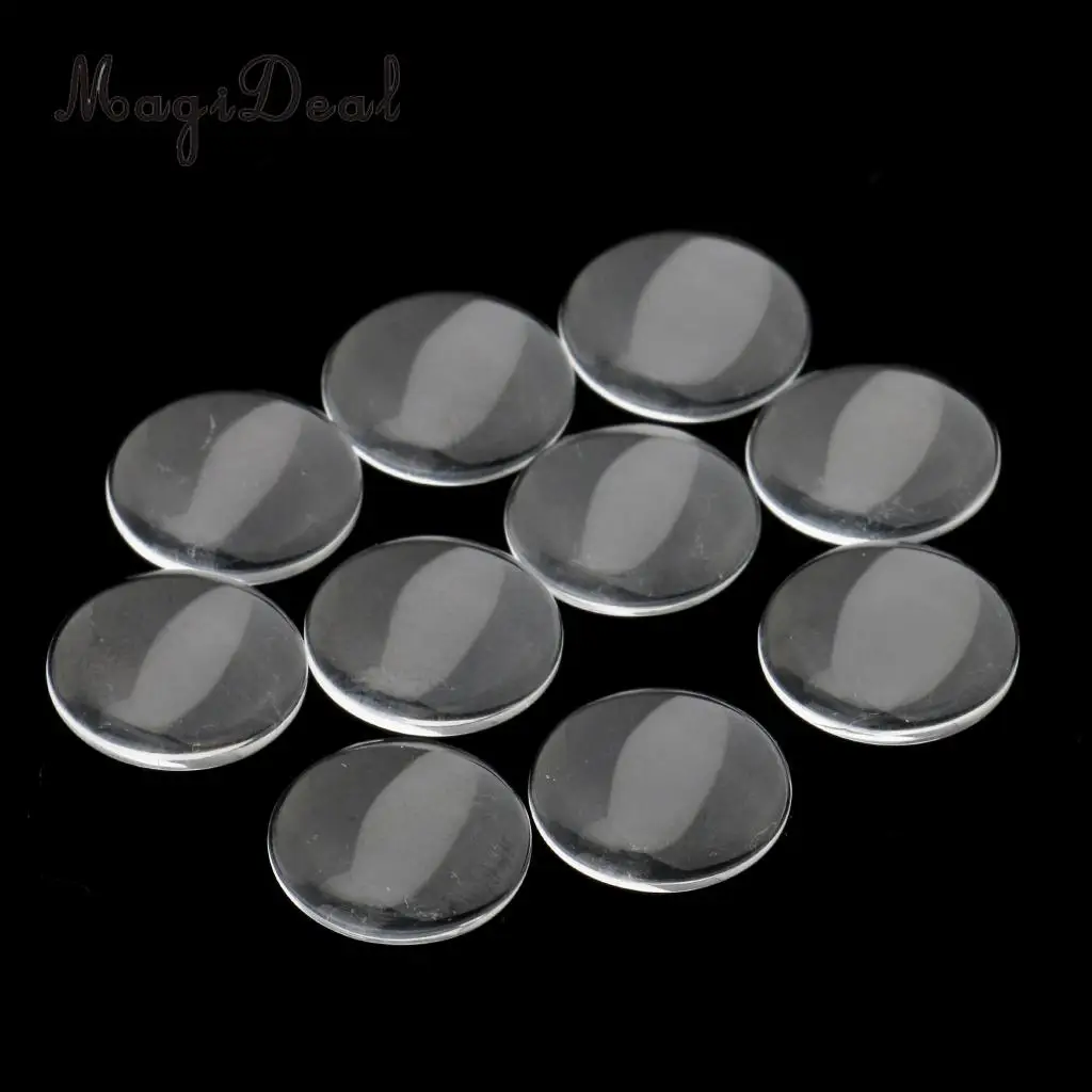 MagiDeal 5Pairs Clear Flat Safety Glass Eyes for 12 Inch Doll DIY Making Repair Accs 14mm