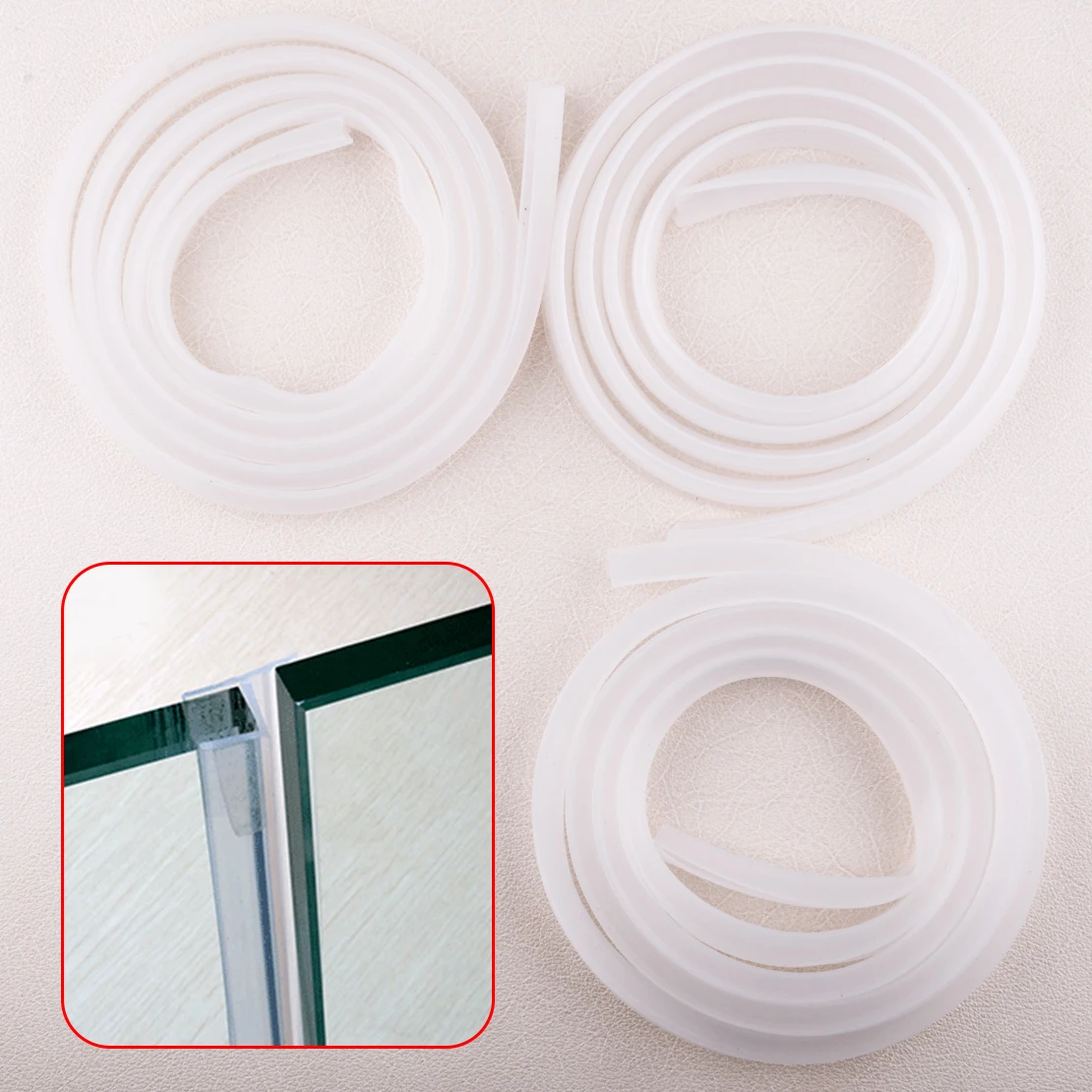 Clear 2m Rubber Silicone Bath Shower Room Screen Door Window Seal Strip Gap Curved Flat 0 6cm 1cm 1 2cm Sealing Strips Aliexpress