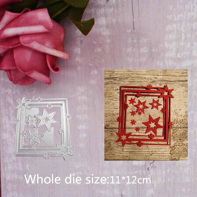 

11*12cm Star Frame new Metal Cutting Dies for card DIY Scrapbooking Embossing stencil Paper Craft Album template Dies