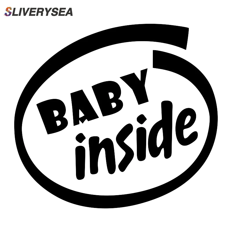 

SLIVERYSEA Baby Inside Baby On Board Funny Words Car Sticker for Car Body Kid Infant Rear windshield Vinyl Decal Black/Silver