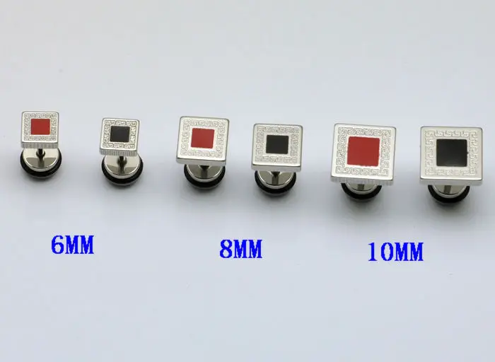 Масляные квадратные серьги-гвоздики титановые модные короткие мужские серьги-гвоздики из нержавеющей стали 2238