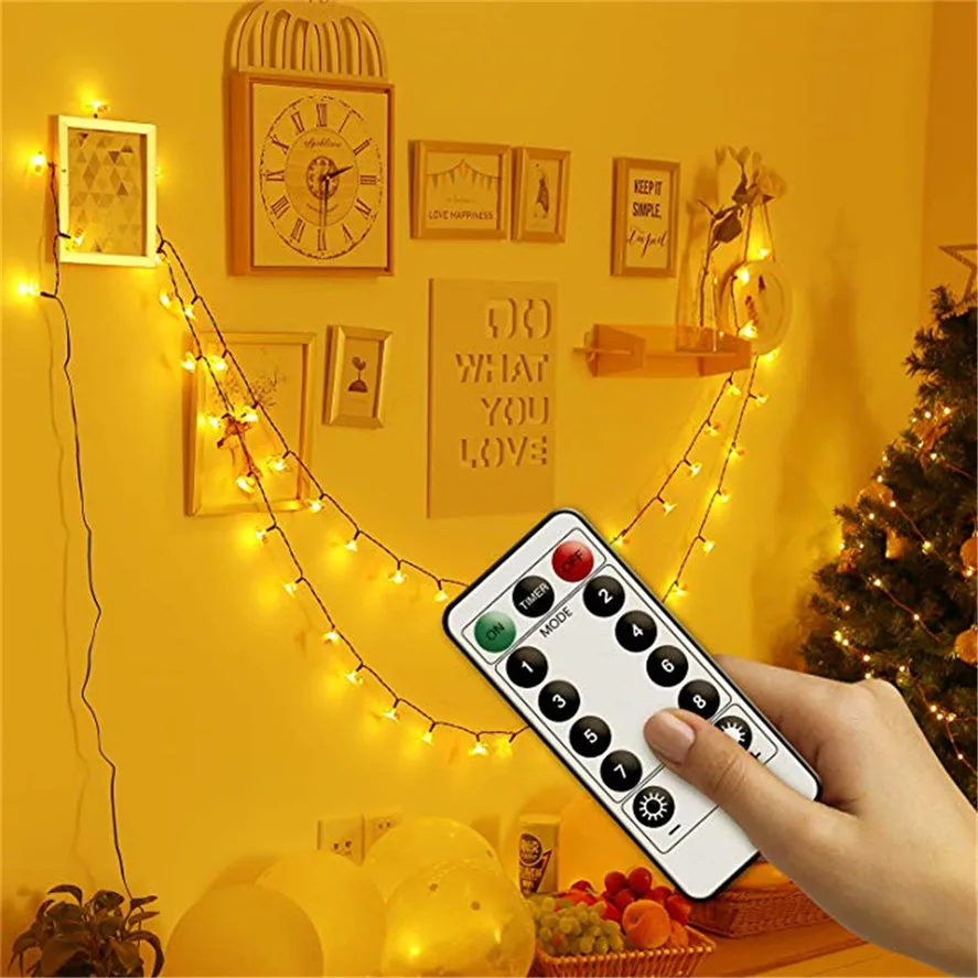 

Wedding Party Decor Light 1PC LED String Light with Remote Control LED Waterproof Decorative Lights for DIY Bedroom 0402#30