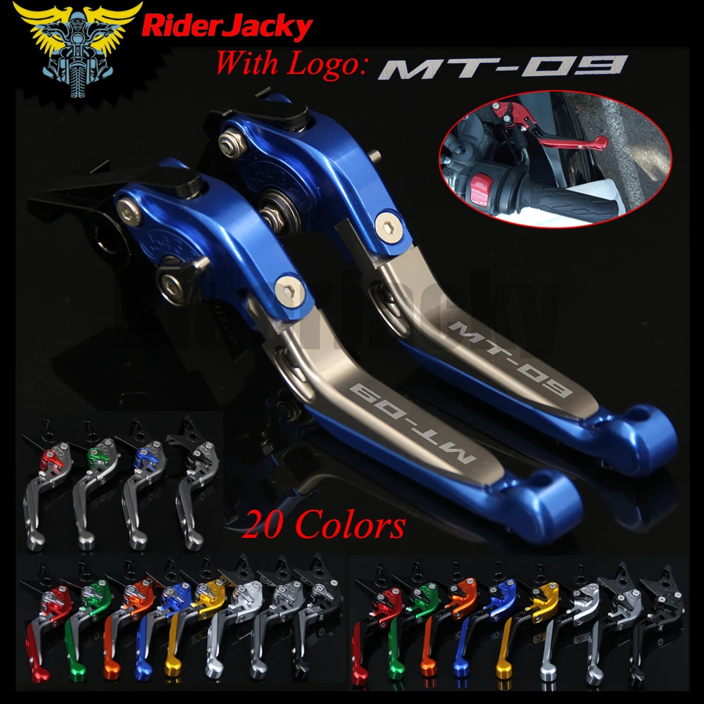 RiderJacky LOGO &quotMT-09&quot Motorcycle CNC Brake Clutch Levers For Yamaha MT-09 Tracer 2015-2018 2017 Adjustable Extendable Foldable |