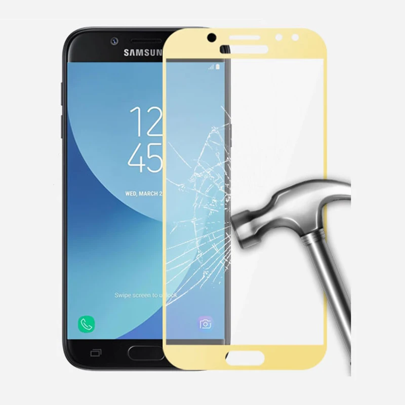 GerTong полное покрытие из закаленного стекла для Samsung Galaxy J3, J5, J7 года J330 J530 J730 Европейская версия защита экрана синяя пленка