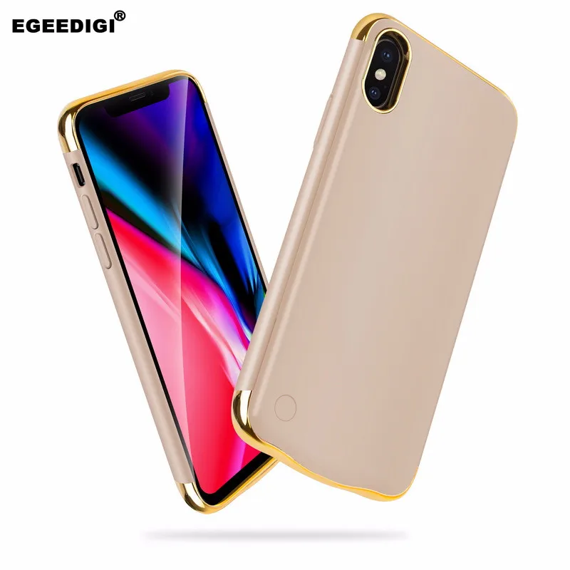 

Original Egeedigi Plating Battery Cover For iPhone X Xs 4500mAh XR Xs Max 5200mAh Portable Power Bank Charging Case Cover Capa