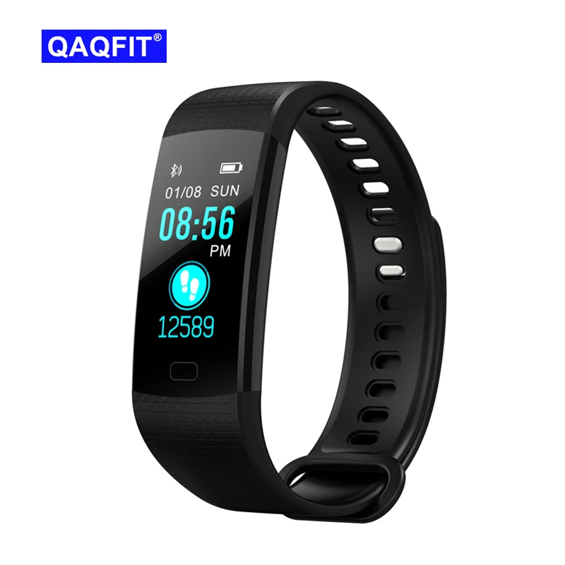 Qaqfit пульсометр Фитнес умный Браслет Y5 Smart Band трекер Шагомер Смарт часы Вибрационный будильник для iPhone