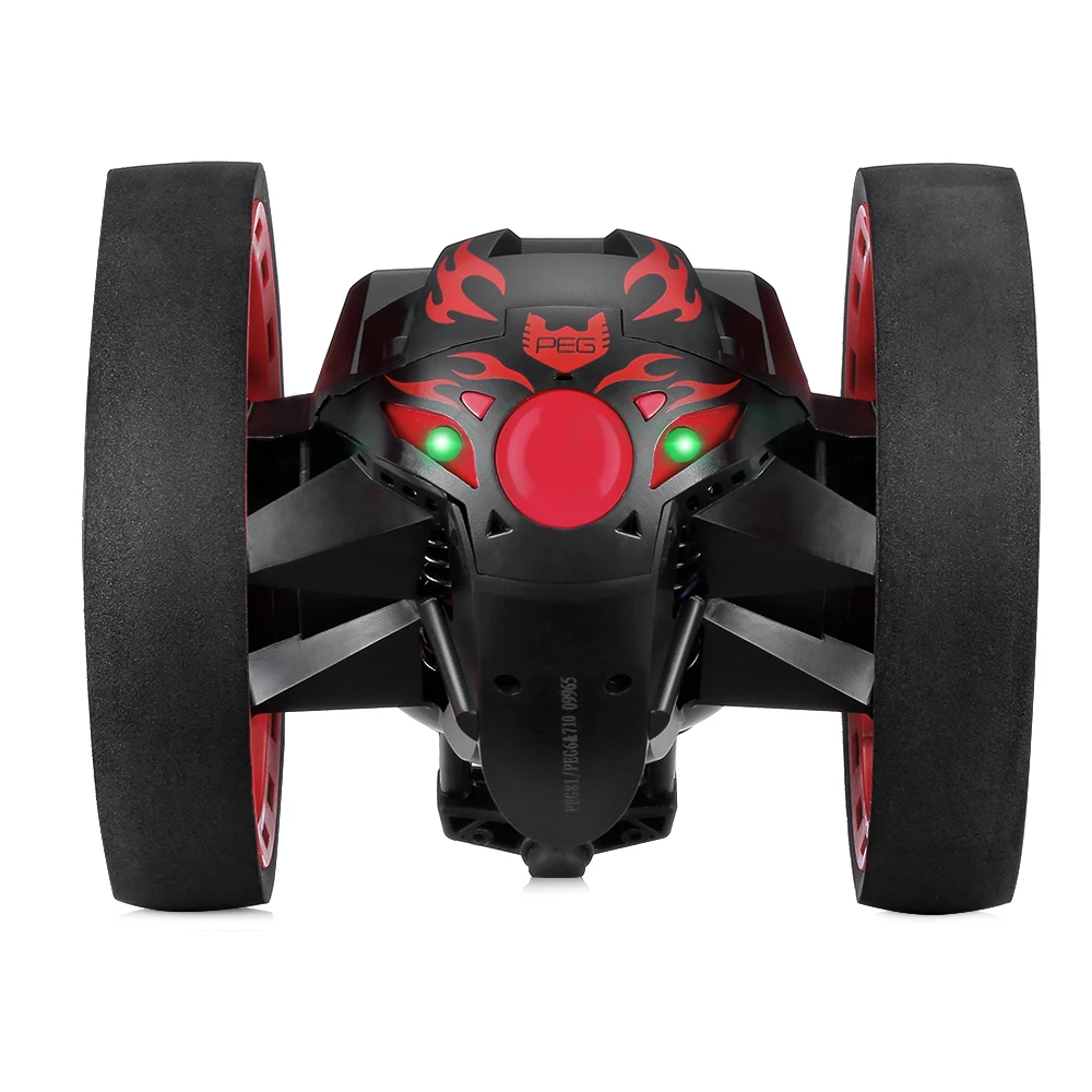 Paierge PEG-81 RC Car Upgrade Version Jumping Bounce Mini Cars Toy Flexible Wheels Rotation Music LED Light Robot Car