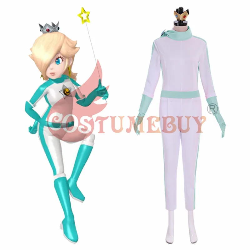 Costumebuy Mario Kart 8 Rosalina BikeSuit Косплей Костюм женский комбинезон леди Хэллоуин наряды изготовленные на заказ костюмы