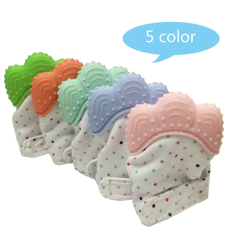 New Baby Gloves Teething Mitten BPA Safe Silicone Teether Toy Mini Mitt