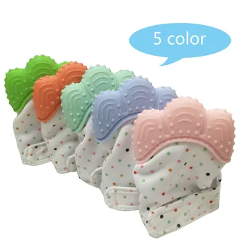 

New Baby Gloves Teething Mitten BPA Safe Silicone Teether Toy Mini Mitt Chewable Glove
