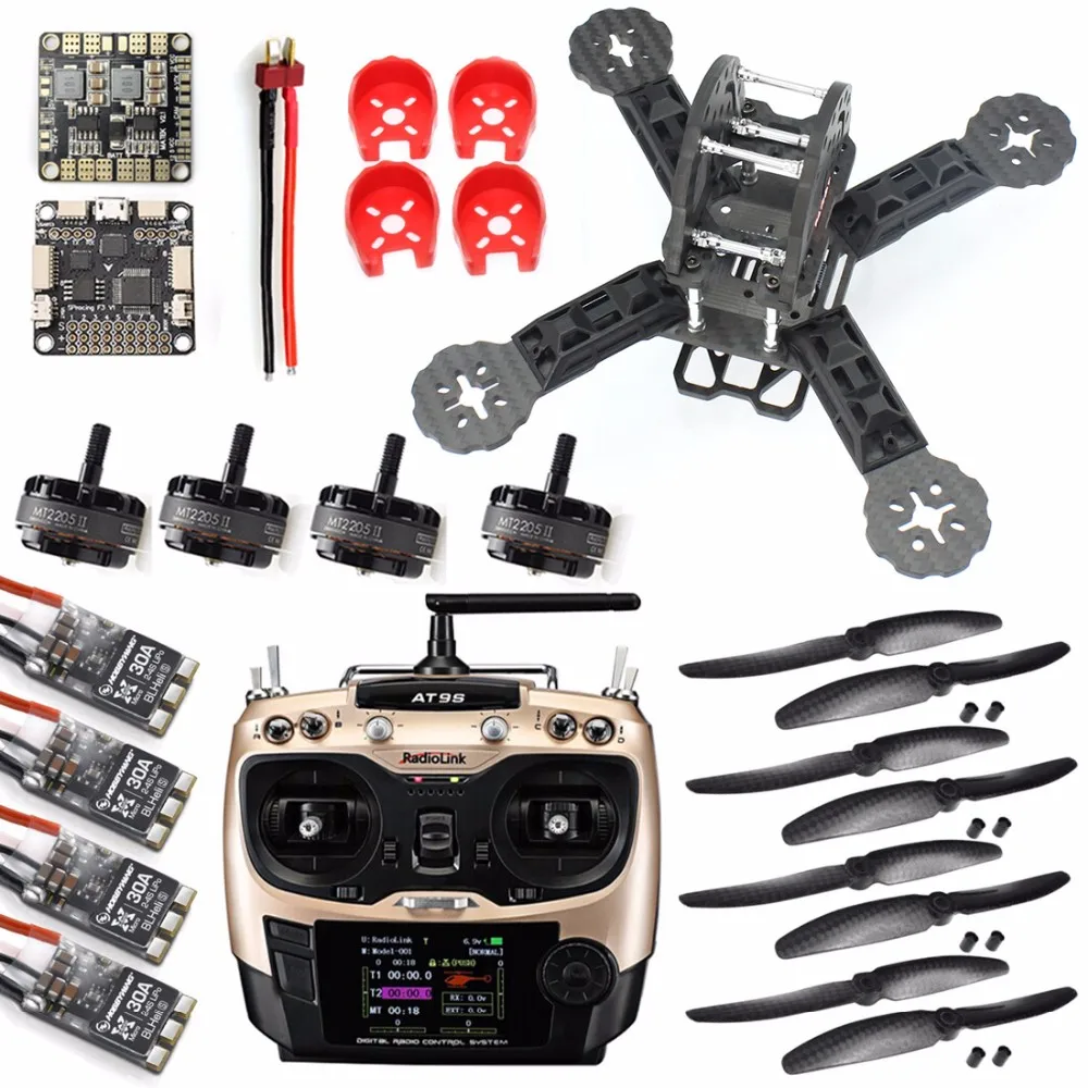 JMT DIY Toys RC FPV Drone Mini Racer Quadcopter 190mm Carbon Fiber Racing Frame Kit SP Racing F3 Deluxe Flight Controller