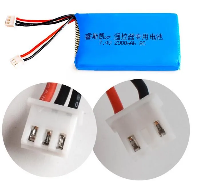 1 шт. Lipo батарея 2S 7 4 в 2000 мАч 8C для FrSky TARANIS Q X7 2 4G ACCST 16CH телеметрический
