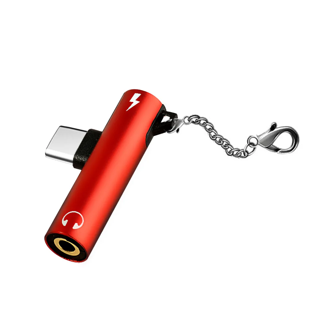 Type C до 3,5 мм аудио адаптер для наушников type-C 3,5 Aux Jack кабель для зарядки USB C USB-C Зарядка для Xiaomi для huawei P20 - Цвет: red