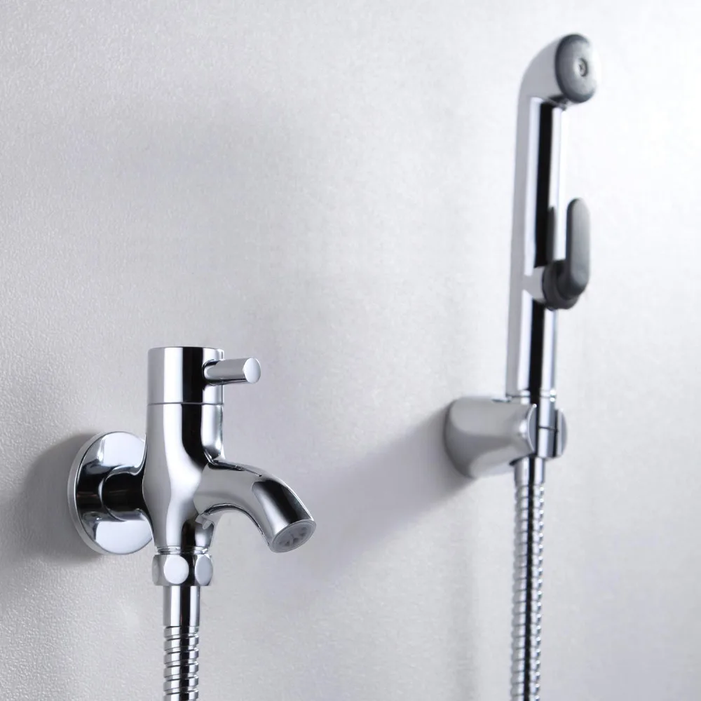 Wc Bidet Faucet Chrome Polish Copper Handheld Portable Water Wash