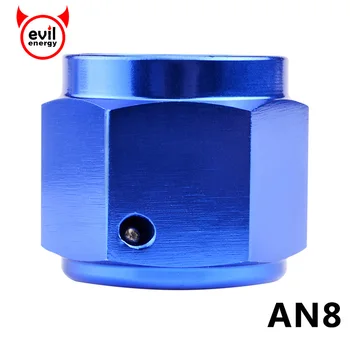 

AN8 Anodized Aluminum Head Female Flare End Cap Plug Fitting Oil Fuel Straight Fittings Blue