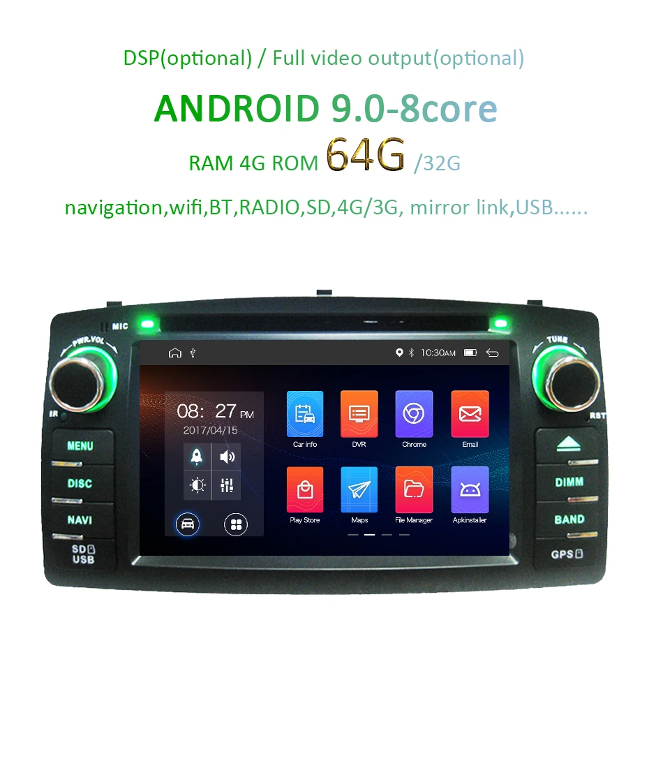 Clearance Android 9.0 DSP 4G 64G 2 din Car GPS Radio for Toyota Corolla E120 BYD F3 Multimedia Navigation Stereo DVD Player Head Unit 1 Clearance Android 9.0 DSP 4G 64G 2 din Car GPS Radio for Toyota Corolla E120 BYD F3 Multimedia Navigation Stereo DVD Player Head Unit 1