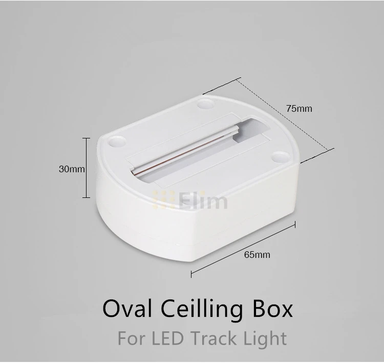 Светодиодный потолочный бокс для трекового света 0,5 м 1 м рельсовые трековые споты на штанге для трековой лампы прямого типа L Тип соединителя белый черный - Испускаемый цвет: Oval Ceilling Box