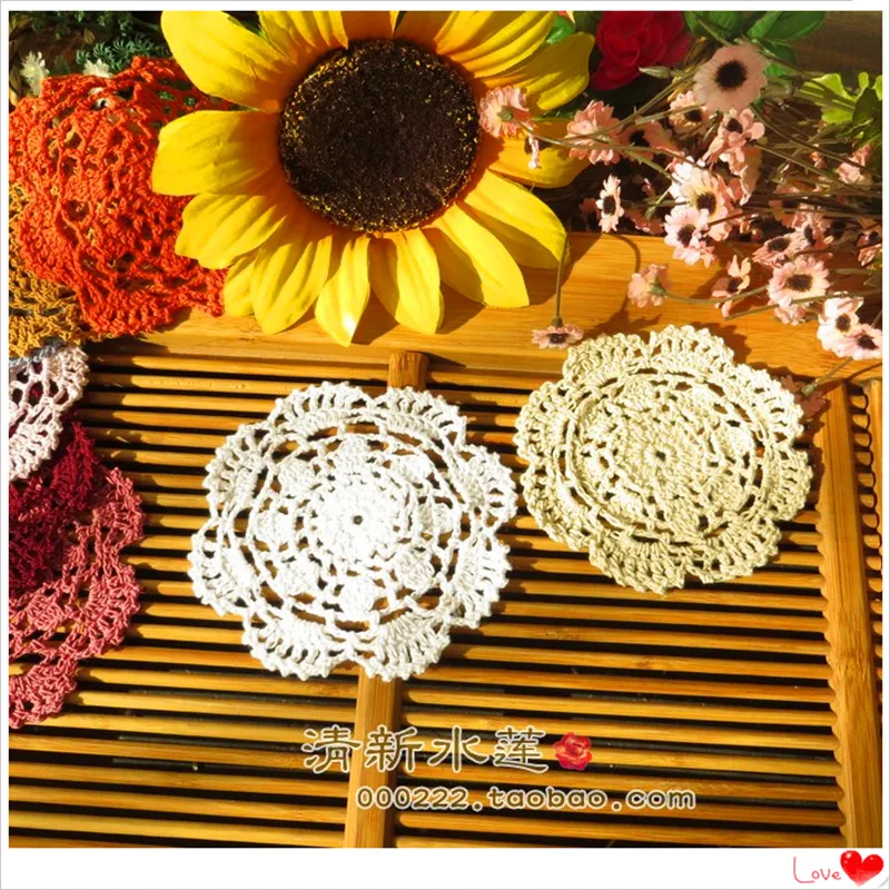 Бесплатная доставка 30 шт./партия разноцветные круглые кружевные подставки со