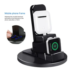 3 в 1 Беспроводное зарядное устройство для Apple iPhone11 11Pro/iWatch/AirPods/iPod настольное зарядное устройство Металлический Держатель зарядного устройства для Apple Watch