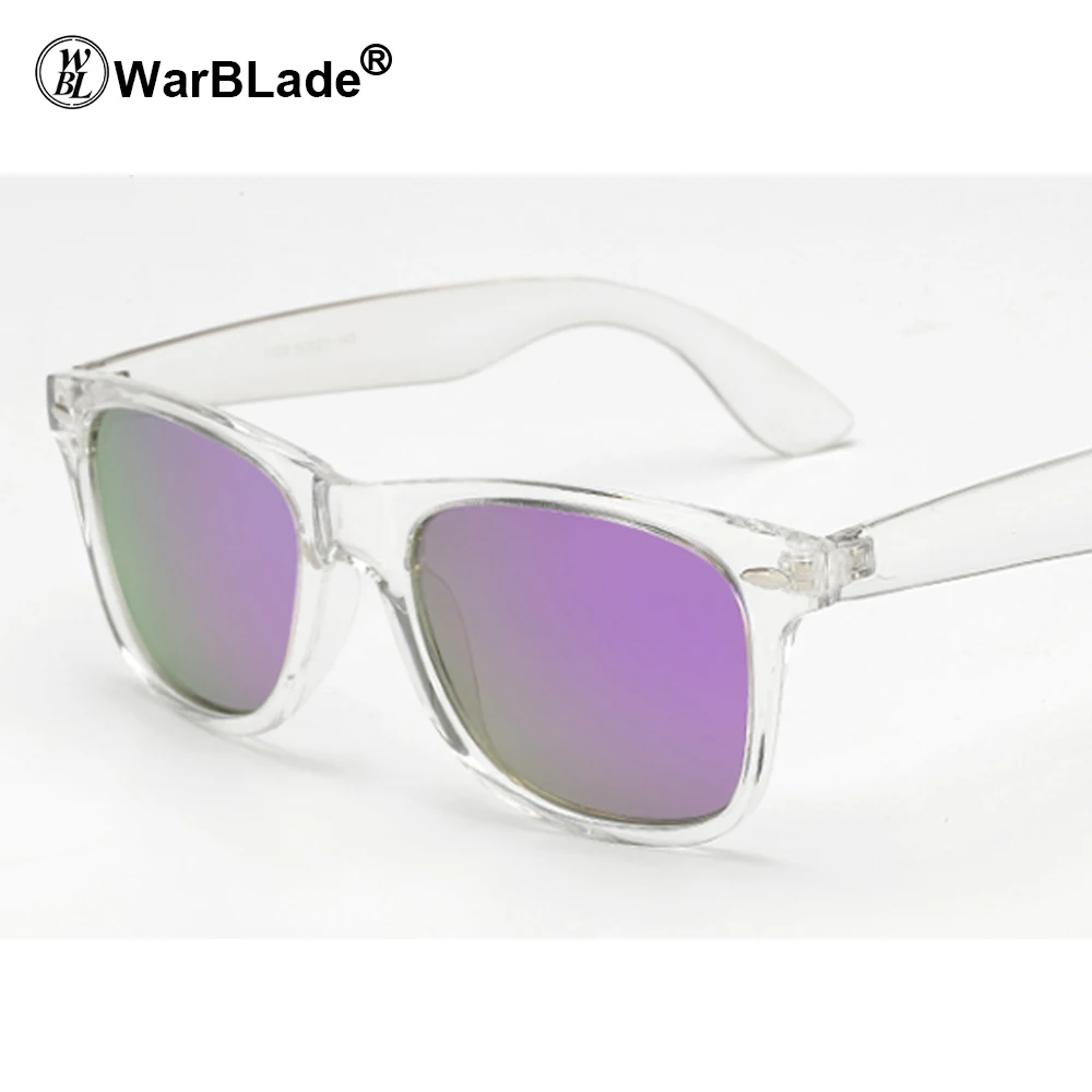 clear purple WarBLade, Ретро стиль, поляризационные солнцезащитные очки для мужчин и женщин, желтые линзы, для ночного вождения, Защитные солнцезащитные очки с заклепками, металлический дизайн, Ретро стиль, солнцезащитные очки - Цвет линз: clear purple