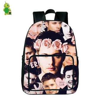 

Supernatural Winchester Bros Backpack Jared Padalecki/jensen Ackles Overlay Printing School Backpacks for Teenagers Travel Bags