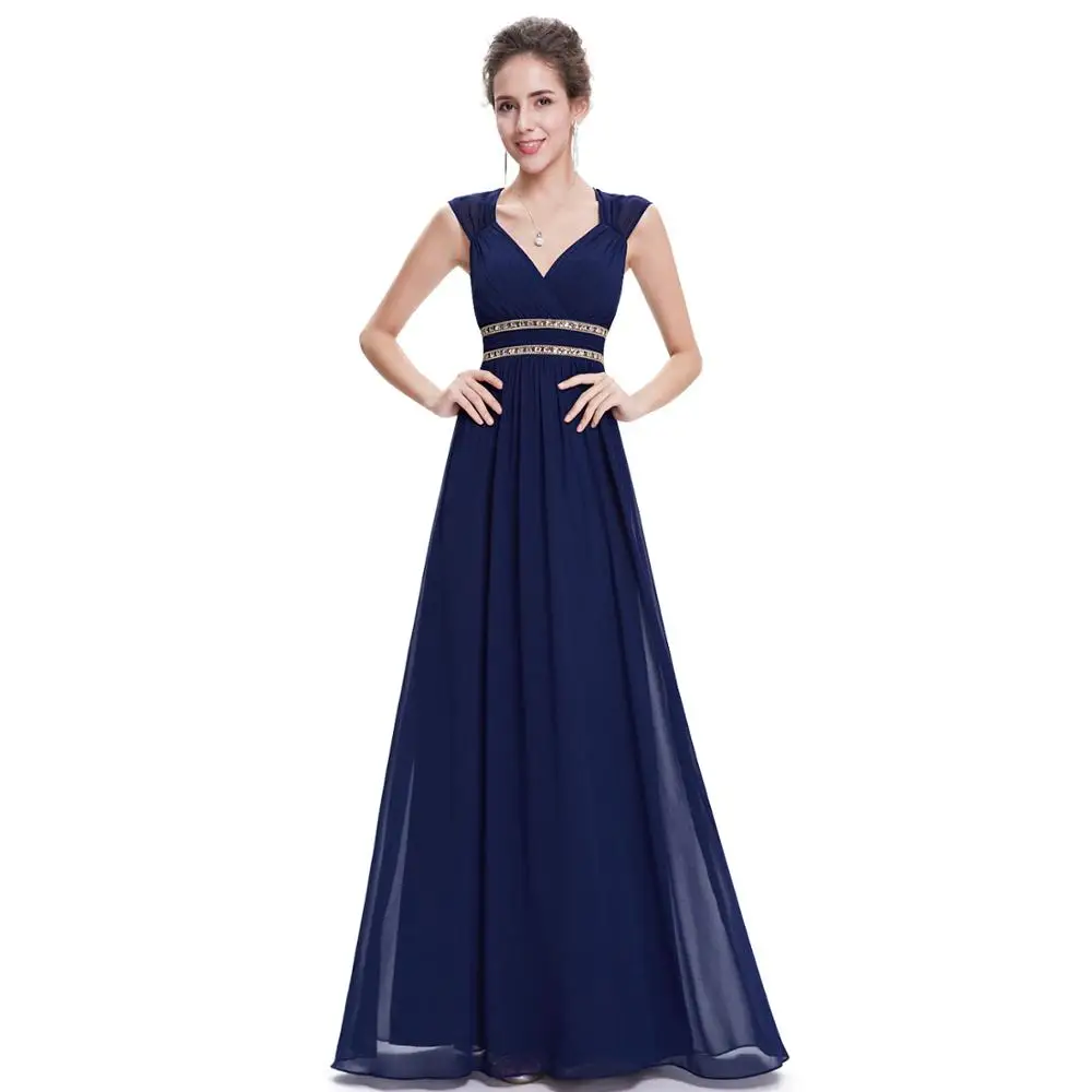 Ever Pretty распродажа стильные женские элегантные платья подружки невесты длинное торжественное платье с v-образным вырезом Свадебное платье XX79680PEA - Цвет: Navy Blue