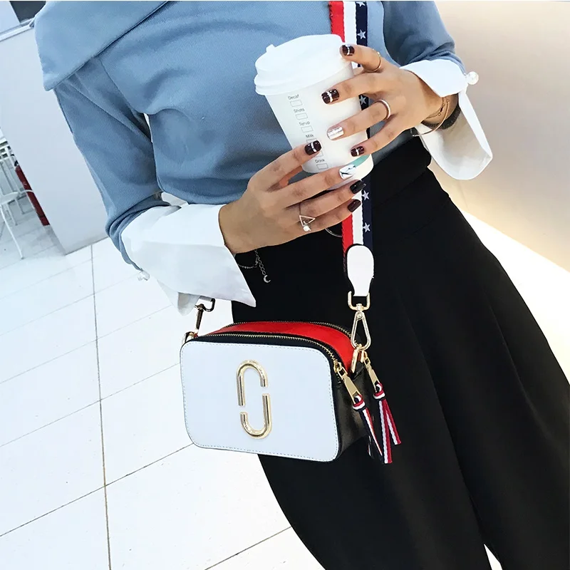 

2018 summer new fairy bag wide shoulder bag handbag shoulder slung simple wild small square package