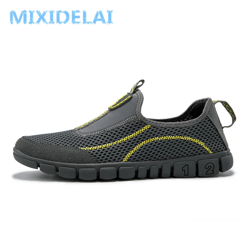 MIXIDELAI 2019 Summer Outdoor Men's Breathable Mesh Shoes Slip On Casual Shoes Male Lightweight Soft Comfortable Big size 39-46 MIXIDELAI 2019 Summer Outdoor Men's Breathable Mesh Shoes Slip On Casual Shoes Male Lightweight Soft Comfortable Big size 39-46