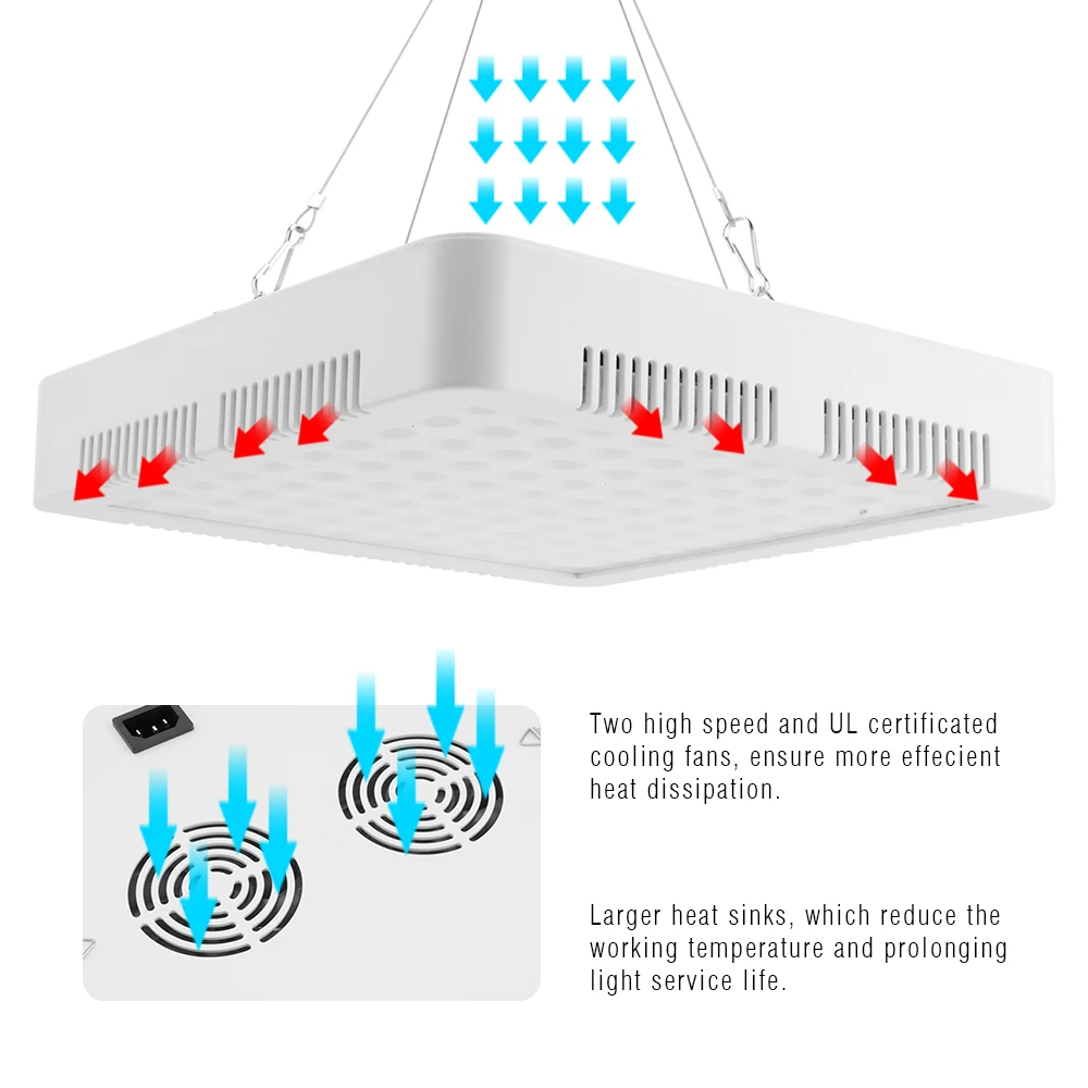 Светодиодный светильник для выращивания растений, 3000 Вт, AC85-265V, полный спектр, светильник для растений, для выращивания цветов, США/ЕС