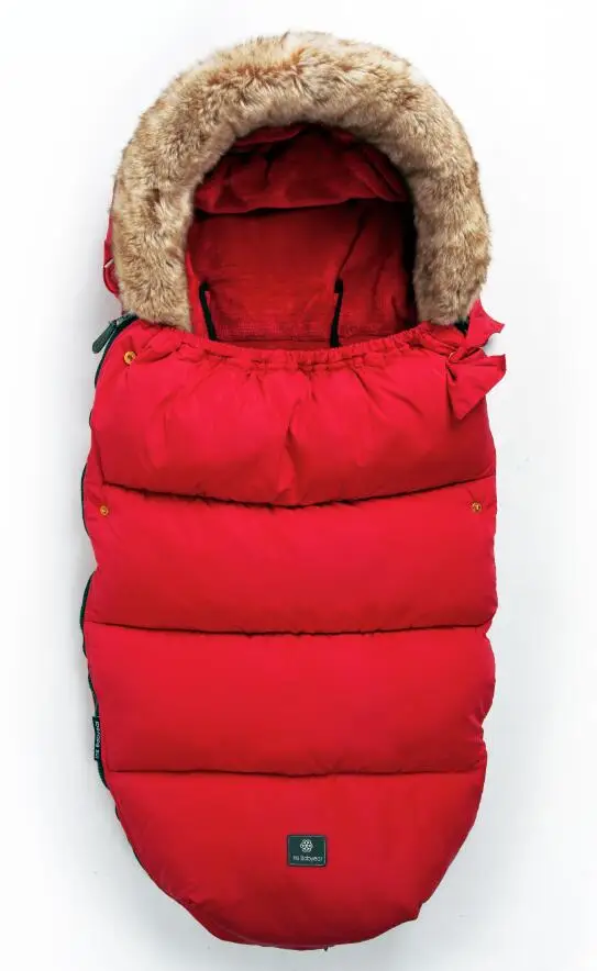 Детская коляска, спальный мешок, теплая прогулочная коляска, чехол для ног, универсальная утолщенная Подушка, чехол для ног на лобовое стекло, зимняя муфта для ног - Цвет: Red