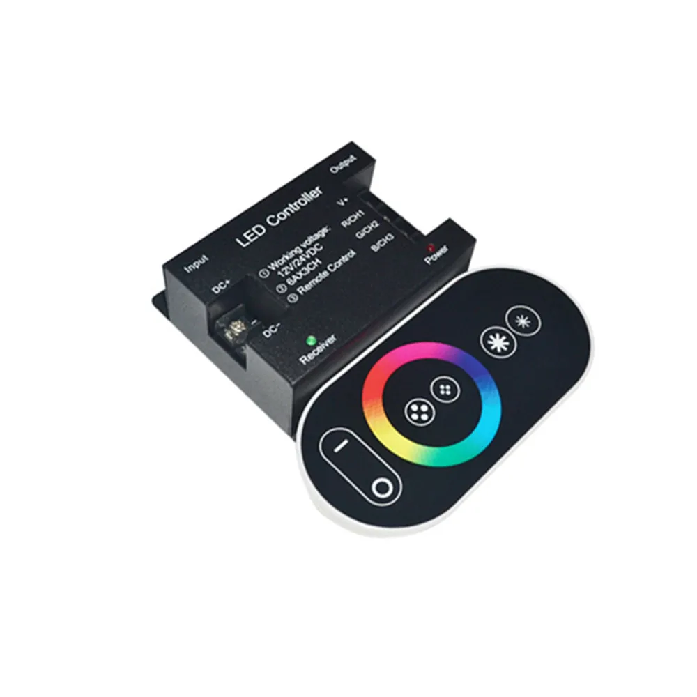 

12-24V 18A RF Remote Wireless Touch Pad Panel LED Controller for 5050 RGB Light