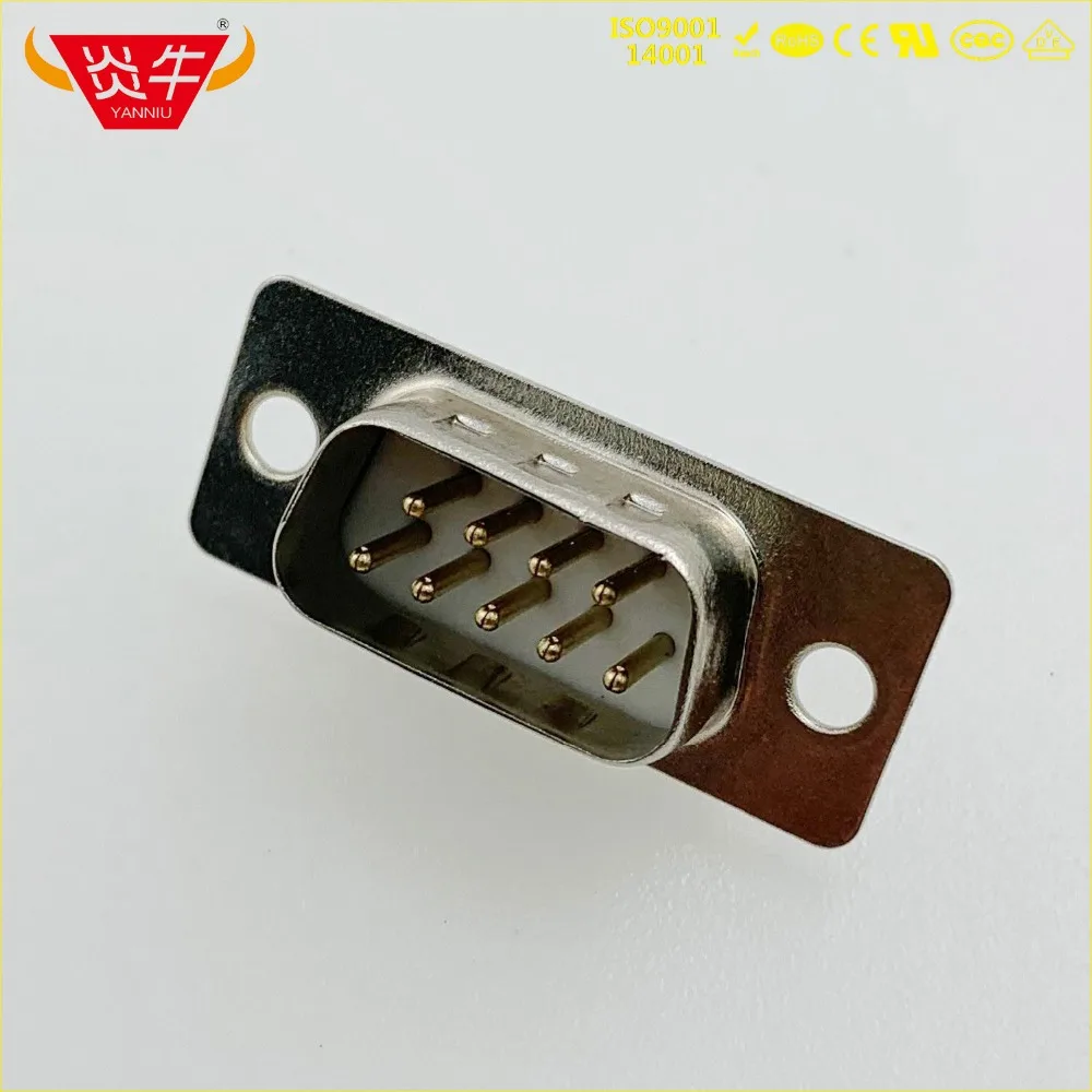 DB9 DB 9P MALE RS232 с разъемом 9 pin последовательный разъем интерфейса связи позолоченный