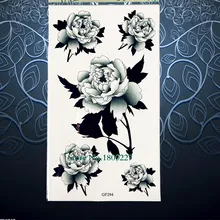 3D Black Roses Leaf Temporary Tattoo Women Makeup Sexy Body Art Arm Tattoo Stickers PGF294 Fake Flash Tattoo Party Summer Style