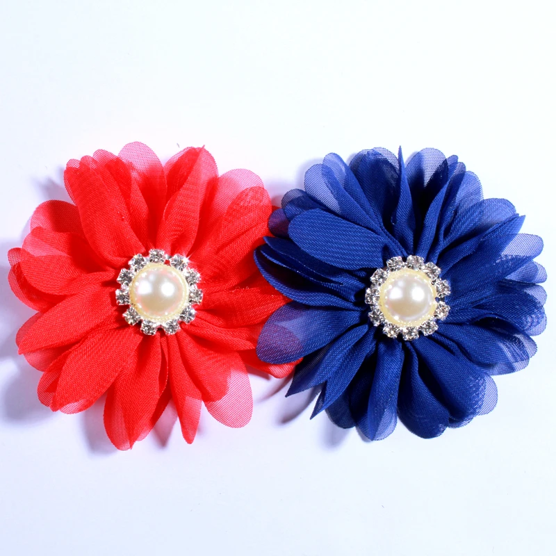 200pcs 6.5cm Cute Chiffon Fabric Artificial Flowers For Wedding