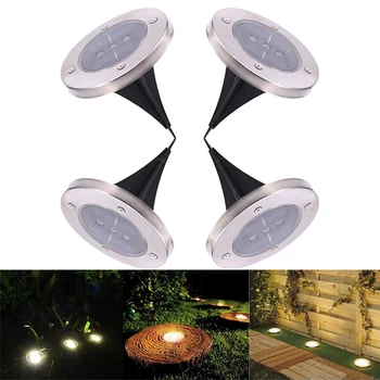 

High Quality 3LED Solar Underground Lamps Outdoor Garden Pathway Decor Underground Waterproof Spotlight Warm White