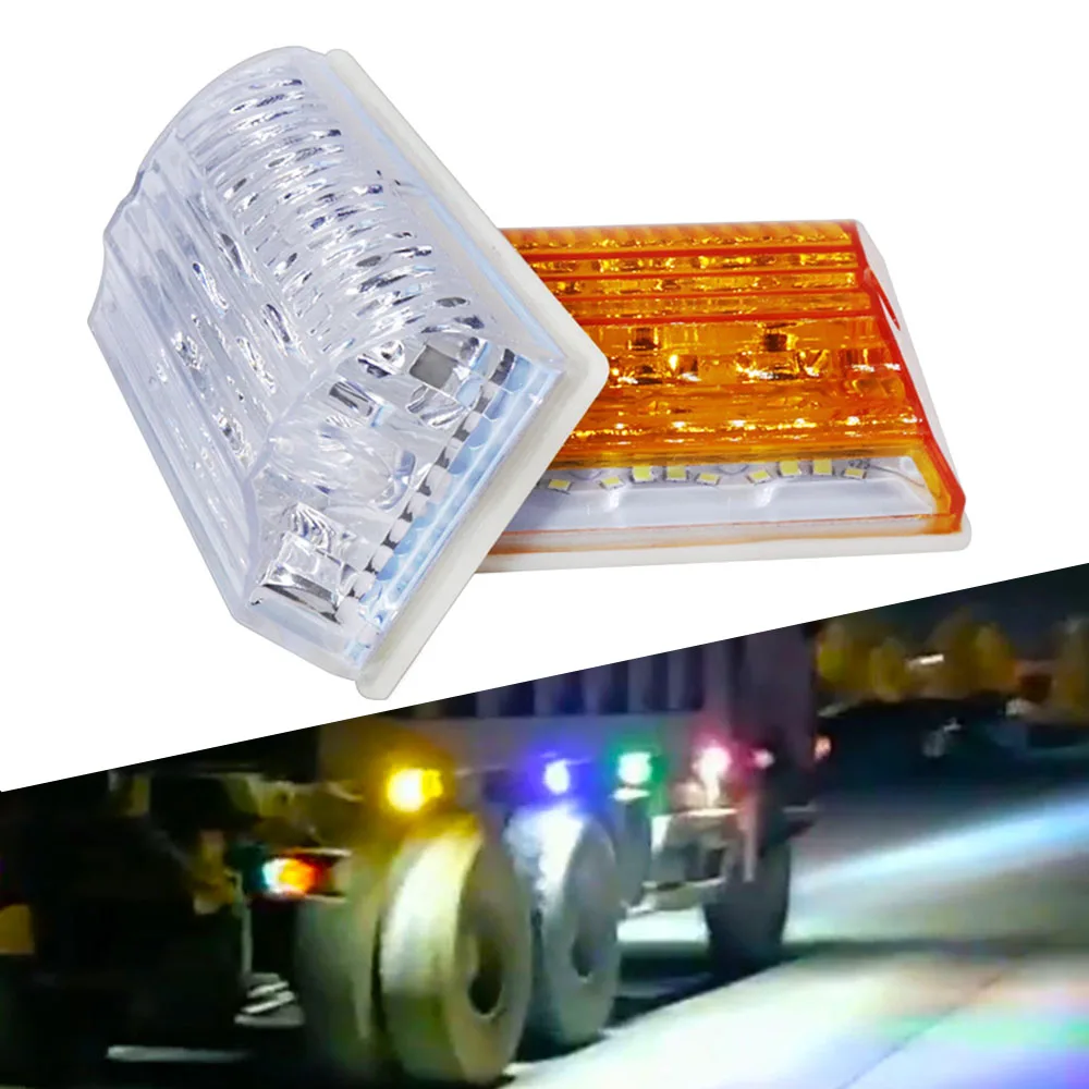 

1PCS Car Side Light Waterproof LED Side Marker Lights 12V/24V White Bright LED Side Lamp for Auto large Truck Van Trailers Lorry