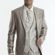 Благородные модные личные мужские костюмы, выполненный на заказ, две пуговицы(куртка+ брюки+ жилет+ галстук), остроконечные лацканы Terno Masculino, новые высококачественные