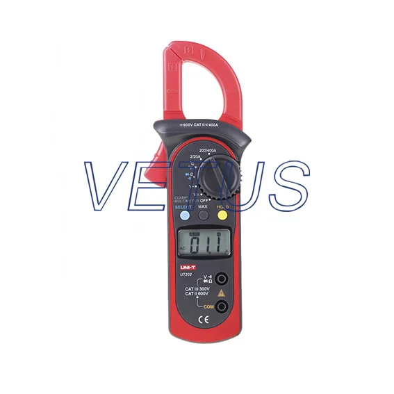 

UNI-T UT202 LCD Digital Clamp meter Multimeter with Ohm DC AC Current Volt DMM